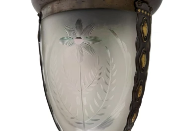 Art Nouveau Patinated Brass Hall Lantern, 1900s